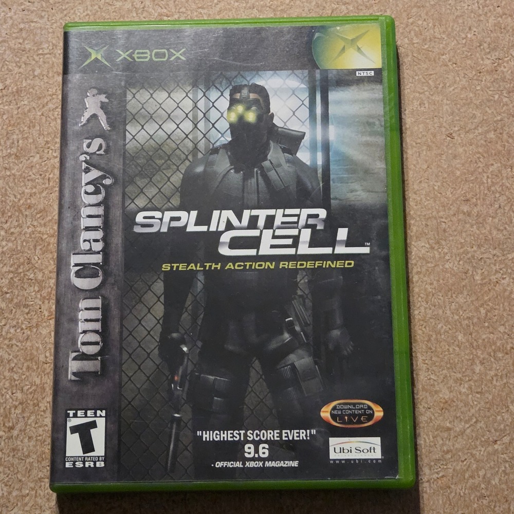 Microsoft Splinter Cell Xbox N/A‎ Green Good Tom Clancy Stealth Action 2002